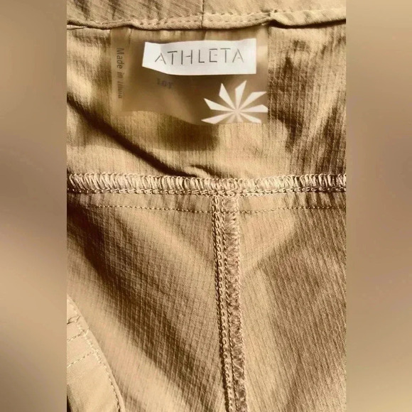 Athleta Shasta convertible khaki belted athletic casual nylon cargo pants 10T - Picture 4 of 5